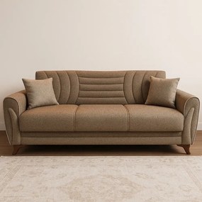 Canapea extensibila 3 loc cu spatiu de depozitare – stofa maro – Seren