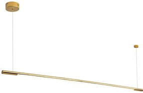 Lustra LED dimabila liniara, suspendata Organic 150cm, auriu