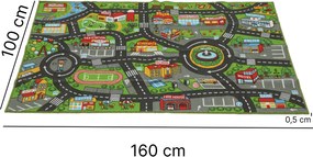 AIYAPLAY Saltea de joacă pentru bebeluși, covor de joacă 160x100x0,5 cm, covoraș cu bază antiderapantă model oraș pentru camera copilului | Aosom Romania