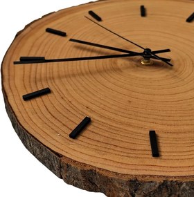 SENTOP | copy of Ceas de perete din lemn brut cu cifre negre și scoarță | KORR