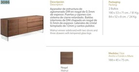 Comoda eleganta design deosebit Aurore AC-CP1803-E-NOGAL