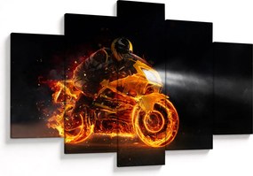 Tablou - Motociclist cu flăcări (150x105 cm)