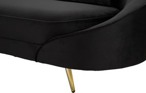 Canapea 3 locuri Oslo, Mauro Ferretti, 185 x 84 x 68 cm, lemn de eucalipt/poliester, negru/auriu