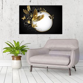 Tablou - Bile cu motive aurii (90x60 cm)