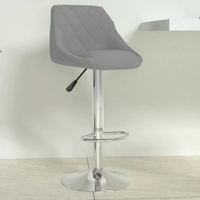 vidaXL Scaun de bar, gri deschis, catifea