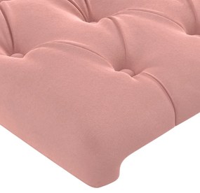 Tablie de pat cu LED, roz, 100x7x118 128 cm, catifea 1, Roz, 100 x 7 x 118 128 cm