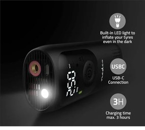 Compresor portabil digital Nedis PAAC10BK 4000 mAh 5V