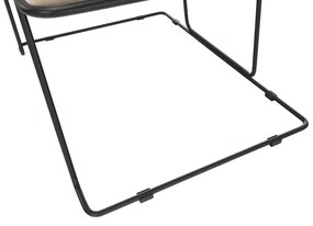 Taburet , material bej/ramă neagră, MERANO YF-S02