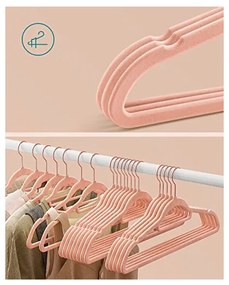 Set 50 de umerase din catifea, Songmics, 43.5 cm, CRF21PK50, Roz