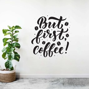 Sticker Autocolant Decorativ Perete Cafea, 48x56 cm, Negru, Oracal
