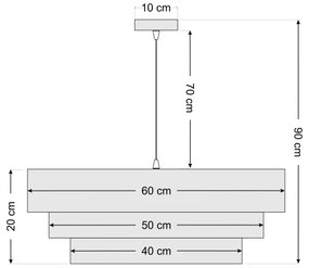Lustr TRINITI 1xE27/60W/230V alb/auriu pe cablu