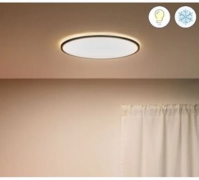 Plafonieră LED RGBW dimabilă SUPERSLIM LED/22W/230V Wi-Fi neagră WiZ