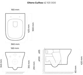 Oltens Gulfoss vas wc agăţat alb 42103000