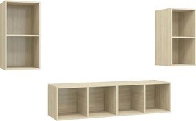 vidaXL Dulapuri TV suspendate, 4 buc, stejar sonoma, lemn prelucrat