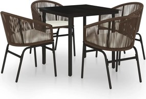 vidaXL Set de mobilier pentru grădină, 5 piese, maro