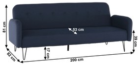 Canapea extensibilă, albastru închis, PULSA