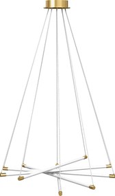 HOMCOM Lampă de tavan LED, 50 W, 5 tuburi de lumină ajustabile, reglabilă, corp de iluminat pentru living, sufragerie, bucătărie, Auriu+Alb | Aosom Romania