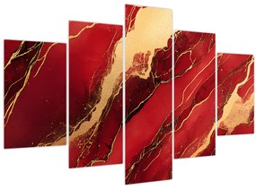 Tablou - Marmură roșu-auriu (150x105 cm)