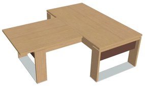 Masă Verno+ S 200 x 220 cm, cu extensie, stejar deschis / maro