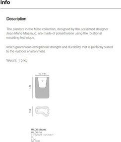 Ghiveci plante design decorativ modern exterior/interior MILOS NANO III