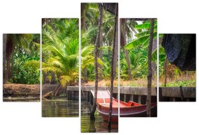 Tablou - Nava din lemn în canal , Thailand (150x105 cm)