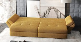 Canapea extensibilă dumonde cu ladă de depozitare si sezut confortabil din spuma high-density, Loana Zoom Mustar 300x100 cm