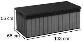 Cutie de depozitare pentru grădină Darwin 380L gri