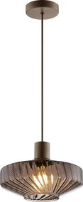 Brilliant - Pendul pe cablu LYN 1xE27/20W/230V Ø 28 cm maro/maro fumuriu