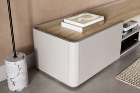 Comodă TV cu sertar Elivo 220 cm - cașmir / stejar uleiat