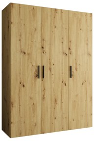 Dulap de haine 150 cm Borry 1 (Stejar artisan + Negru). 1125756