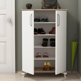 Comodă pentru pantofi Asta - Walnut, White