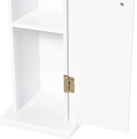 HOMCOM Mobilier de Baño Estrecho cu Orificiu pentru Hârtie Igienică și Rafturi Stil Modern 19,5x19,5x65 cm Alb | Aosom Romania