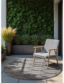Covor pentru exterior și interior gri/fildeș rotund ø 160 cm Duet Liora – NORTHRUGS