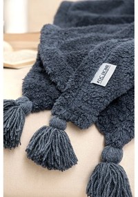 Cuvertură gri antracit din micropluș pentru pat dublu 200x220 cm Puffy – Mijolnir