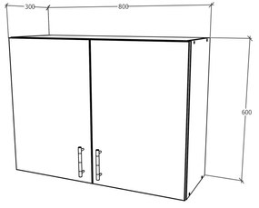 Corp haaus Karo, 2 Usi, Stejar Bronz/Alb, 80 x 30 x 60 cm