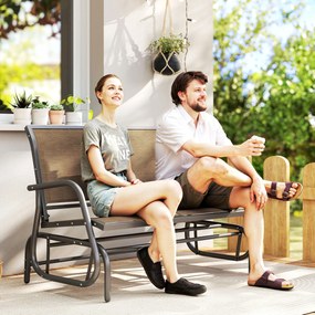 Outsunny Banca Tip Leagan 2 Locuri din Metal, Negru, 123x70x87 cm | Aosom Romania