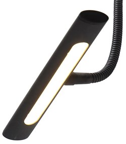 Aplică de perete de design neagră 18,5 cm incluzând LED cu dimmer - Tableau