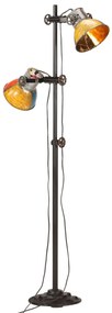 vidaXL Lampă de podea cu 2 abajururi, multicolor, E27