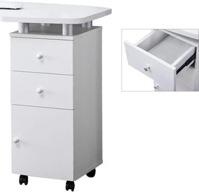 MANIA204 - Masuta manichiura, 118 cm, cu pernita, masa cosmetica - Alba