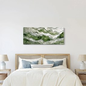 Tablou - Undele verzi și albe (120x50 cm)