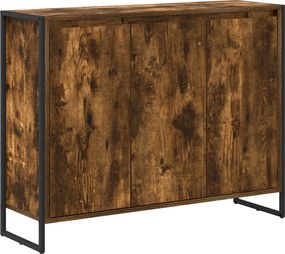 vidaXL Dulap lateral Stejar fumuriu 96,5 x 30 x 75 cm Lemn compozit