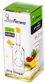 Recipient pentru oțet și ulei 2in1 Luigi Ferrero FR-6051, 20 cm, închidere ermetică, sticlă, galben