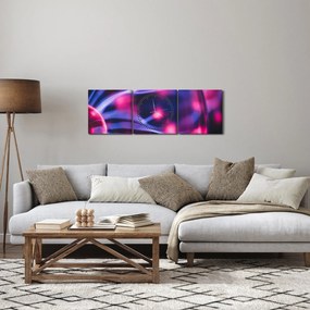 Tablou abstract mov (cu ceas) (90x30 cm)