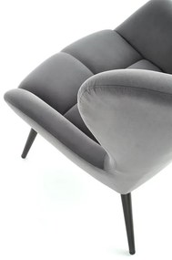 Fotoliu Tyrion velvet gri H91 cm