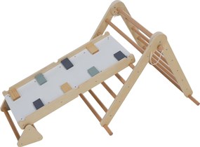 Montessori Triunghiul Pikler 3în1, natural/mix de culori, OPRIN
