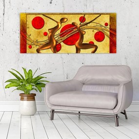 Tablou abstract cu două femei (120x50 cm)