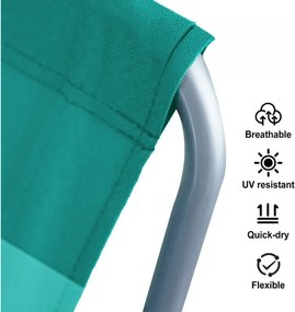 Sezlong pliabil de plaja SAND, dungi verzi