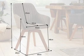 Set de 2 scaune pivotante Livorno microfibra taupe vintage