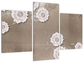 Tablou - Draperie cu flori (90x60 cm)