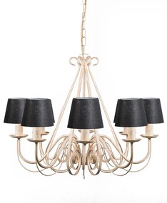 Candelabru crem cu capac de prindere 12 cm negru - Giuseppe